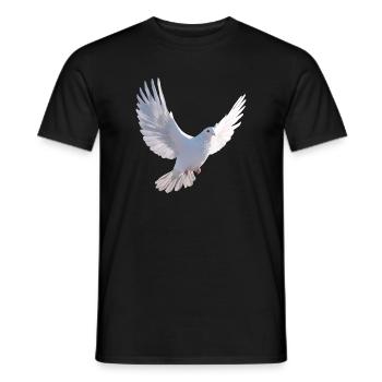 Taube Weiß Frieden Peace Ringeltaube Weiße Tauben - Männer T-Shirt - Schwarz - Vorne - AI Model Male 178 light (178cm)