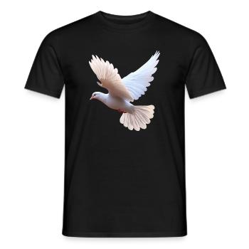 Taube Weiß Frieden Peace Ringeltaube Weiße Tauben - Männer T-Shirt - Schwarz - Vorne - AI Model Male 178 light (178cm)
