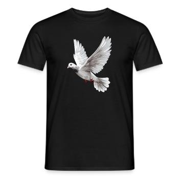 Taube Weiß Frieden Peace Ringeltaube Weiße Tauben - Männer T-Shirt - Schwarz - Vorne - AI Model Male 178 light (178cm)
