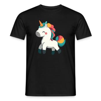 Niedliches stolzes Einhorn-Design - skurrile Cartoon-Kunst - Männer T-Shirt - Schwarz - Vorne - AI Model Male 178 light (178cm)