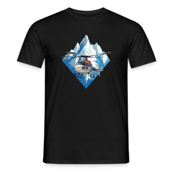 Helicopters in winter operations - Men's T-Shirt - black - Front - AI Model Male 178 light (178cm)