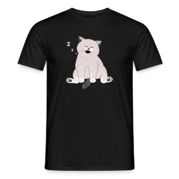 sleeping cat - Men's T-Shirt - black - Front - AI Model Male 178 light (178cm)