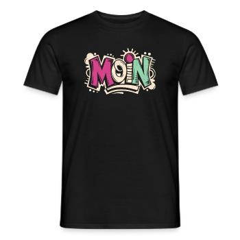 Funky Moin | Cooles Streetwear-Typo-Shirt - Männer T-Shirt - Schwarz - Vorne - AI Model Male 178 light (178cm)