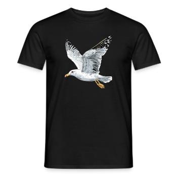 Seagull, Beach, Sea, North Sea, Baltic Sea, Herring Gull, Seagulls - Men's T-Shirt - black - Front - AI Model Male 178 light (178cm)