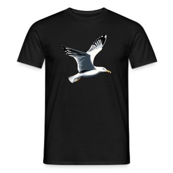 Seagull, Beach, Sea, North Sea, Baltic Sea, Herring Gull, Seagulls - Men's T-Shirt - black - Front - AI Model Male 178 light (178cm)