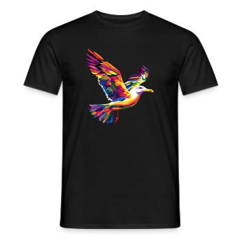 Seagull, Beach, Sea, North Sea, Baltic Sea, Herring Gull, Seagulls - Men's T-Shirt - black - Front - AI Model Male 178 light (178cm)