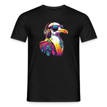 Seagull, Beach, Sea, North Sea, Baltic Sea, Herring Gull, Seagulls - Men's T-Shirt - black - Front - AI Model Male 178 light (178cm)