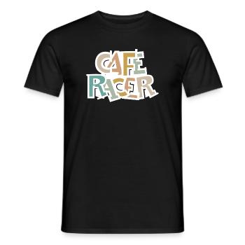 Caferacer rétro moto vintage motard icône logo - T-shirt homme - noir - Devant - AI Model Male 178 light (178cm)