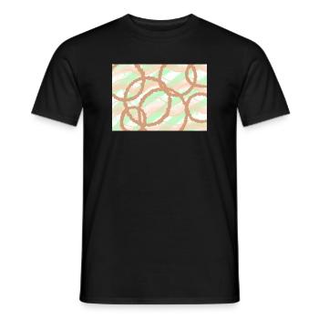 Brown Circles Background - Men's T-Shirt - black - Front - AI Model Male 178 light (178cm)