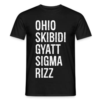 Ohio Skibidi Gyatt Sigma Rizz - Männer T-Shirt - Schwarz - Vorne - AI Model Male 178 light (178cm)