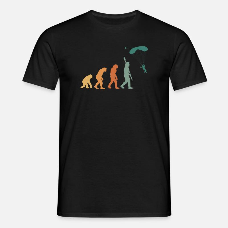 Evolution Retro Gleitschirmfliegen - Männer T-Shirt - Schwarz