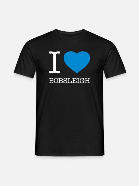 I LOVE BOBSLEIGH Bobfahren - Men's T-Shirt - black