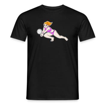 Volley-ball Sports Filles - T-shirt homme - noir - Devant - AI Model Male 178 light (178cm)