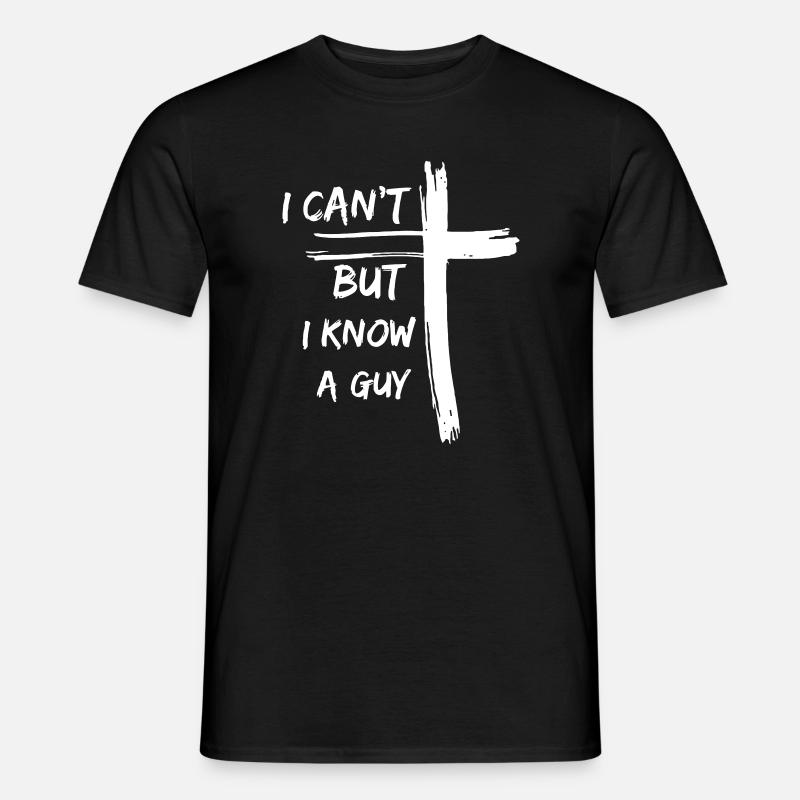 Glaubensbasierte Botschaft mit Weißem Kreuz - Männer T-Shirt - Schwarz