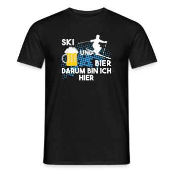 Ski und Bier darum bin ich hier - Männer T-Shirt - Schwarz - Vorne - AI Model Male 178 light (178cm)