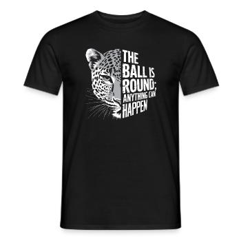 The Ball Is Round Leopard - Men's T-Shirt - black - Front - AI Model Male 178 light (178cm)