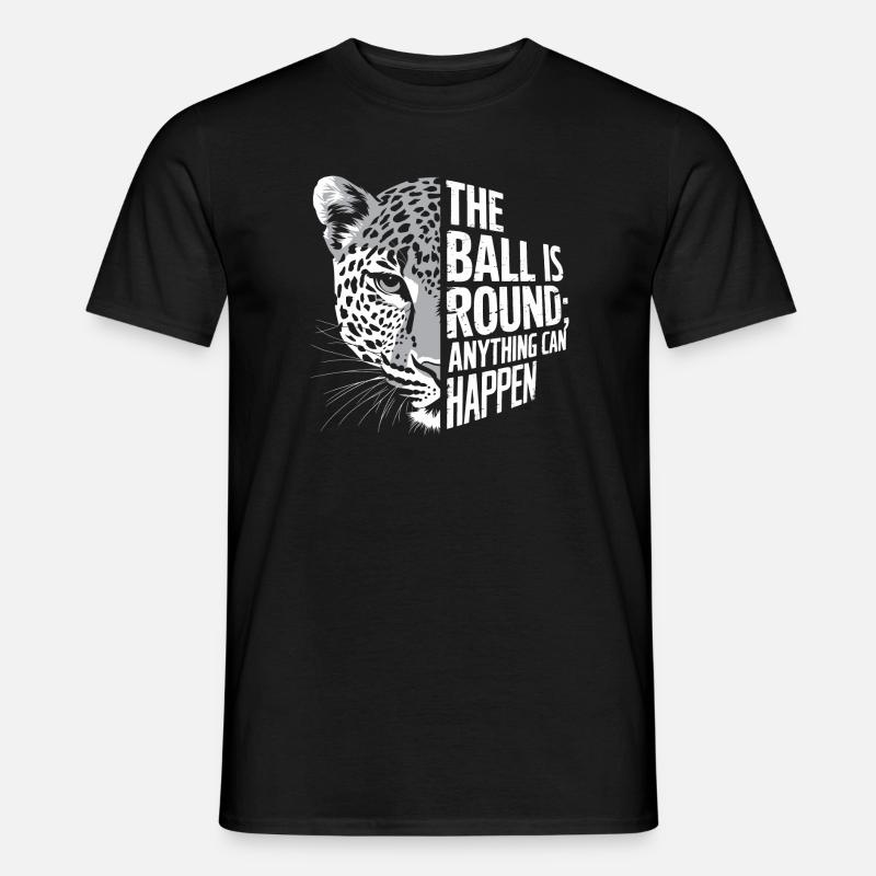 Der Ball ist rund, Leopard - Männer T-Shirt - Schwarz