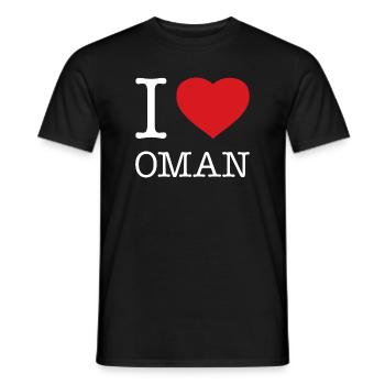 I LOVE OMAN - Männer T-Shirt - Schwarz - Vorne - AI Model Male 178 light (178cm)