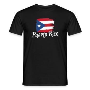 Puerto Rico Flag Brushstroke - Men's T-Shirt - black - Front - AI Model Male 178 light (178cm)