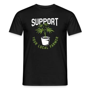 Soutenez votre producteur local de cannabis - T-shirt homme - noir - Devant - AI Model Male 178 light (178cm)