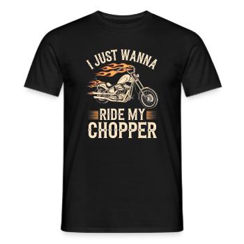 Flammender Chopper Motorrad - Männer T-Shirt - Schwarz - Vorne - AI Model Male 178 light (178cm)