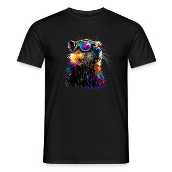 Biber Motiv Biberflüsterer Nagetiere Süßer Biber - Männer T-Shirt - Schwarz - Vorne - AI Model Male 178 light (178cm)