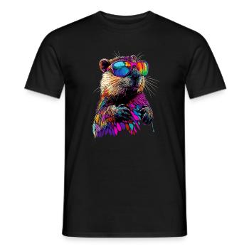 Biber Motiv Biberflüsterer Nagetiere Süßer Biber - Männer T-Shirt - Schwarz - Vorne - AI Model Male 178 light (178cm)