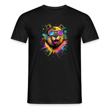 Biber Motiv Biberflüsterer Nagetiere Süßer Biber - Männer T-Shirt - Schwarz - Vorne - AI Model Male 178 light (178cm)