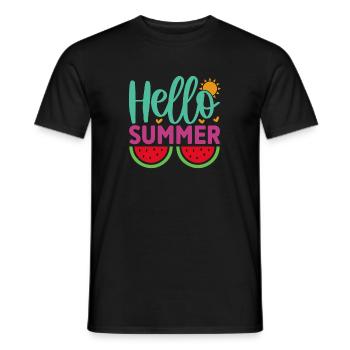 Hallo Sommer - Männer T-Shirt - Schwarz - Vorne - AI Model Male 178 light (178cm)