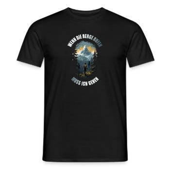 Wenn die Berge rufen muss ich gehen - Männer T-Shirt - Schwarz - Vorne - AI Model Male 178 light (178cm)