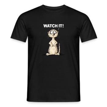 drôle de suricate je le regarde en disant - T-shirt homme - noir - Devant - AI Model Male 178 light (178cm)
