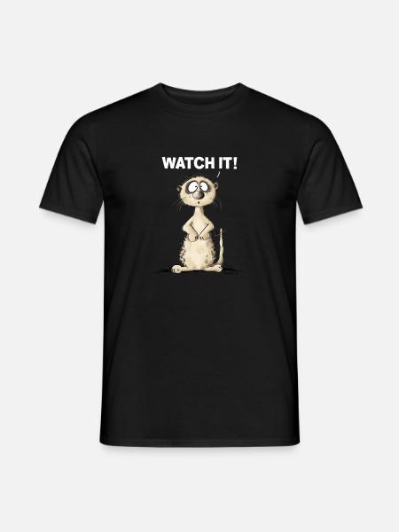 Drolliges Erdmännchen I Watch It Spruch - Männer T-Shirt - Schwarz