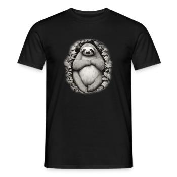 Faul Sloth Teenie langsam schlafen null Bock müde  - Männer T-Shirt - Schwarz - Vorne - AI Model Male 178 light (178cm)