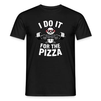Je le fais pour le bodybuilder Pizza Barbell - T-shirt homme - noir - Devant - AI Model Male 178 light (178cm)