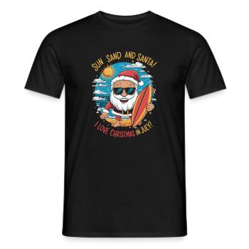 Sun Sand and Santa: Christmas in July - Männer T-Shirt - Schwarz - Vorne - AI Model Male 178 light (178cm)