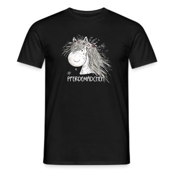 Horse Girl Pferdemädchen Pferde Cartoon - Männer T-Shirt - Schwarz - Vorne - AI Model Male 178 light (178cm)