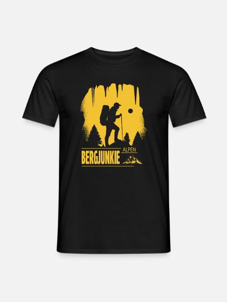 Bergjunkie - Männer T-Shirt - Schwarz