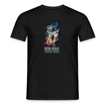 Mehr Berge - Weniger Sorgen - Männer T-Shirt - Schwarz - Vorne - AI Model Male 178 light (178cm)