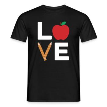 Typographie de l’Apple Pencil d’amour - T-shirt homme - noir - Devant - AI Model Male 178 light (178cm)