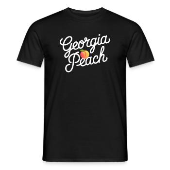 Georgia Peach Script Logo - T-shirt homme - noir - Devant - AI Model Male 178 light (178cm)