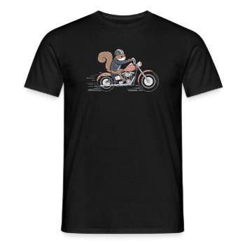 Squirrel Rider on Bike - Men's T-Shirt - black - Front - AI Model Male 178 light (178cm)