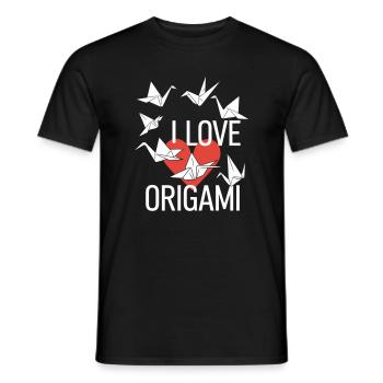 Origami Heart Love Tee - Men's T-Shirt - black - Front - AI Model Male 178 light (178cm)
