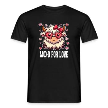 Moo-d for Love - Douce vache de la Saint-Valentin - T-shirt homme - noir - Devant - AI Model Male 178 light (178cm)