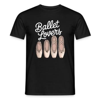 Ballet Lovers Five Slippers - Men's T-Shirt - black - Front - AI Model Male 178 light (178cm)
