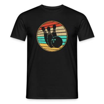 Bowling Retro - Männer T-Shirt - Schwarz - Vorne - AI Model Male 178 light (178cm)