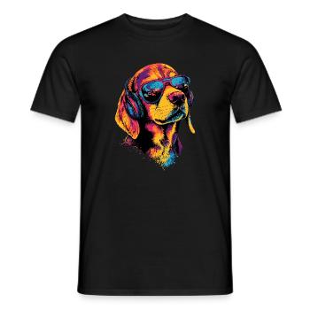 Beagle Puppy Beagles Cute Dog English Beagle - Men's T-Shirt - black - Front - AI Model Male 178 light (178cm)
