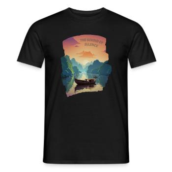 The Sound of Silence - Untergehende Sonne - Männer T-Shirt - Schwarz - Vorne - AI Model Male 178 light (178cm)