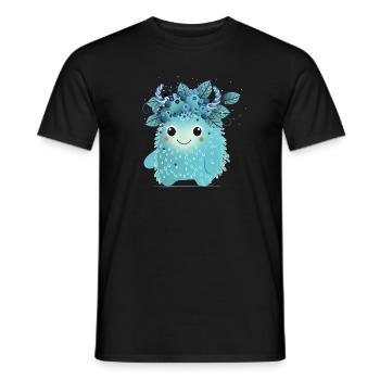 Cute Blueberry Monster – Fruity and Spiky - Men's T-Shirt - black - Front - AI Model Male 178 light (178cm)