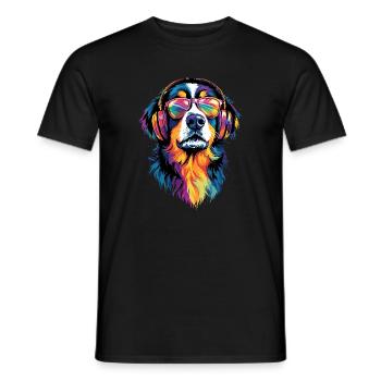 Bernese Mountain Dog Cute Dogs Swiss Mountain Dogs - Men's T-Shirt - black - Front - AI Model Male 178 light (178cm)