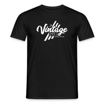 Design rétro vintage anniversaire 1975 - T-shirt homme - noir - Devant - AI Model Male 178 light (178cm)